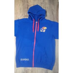 Kansas‎ Jayhawks KU E5 Full Zip Hoodie Mens Large L Blue Sweatshirt Embroidered